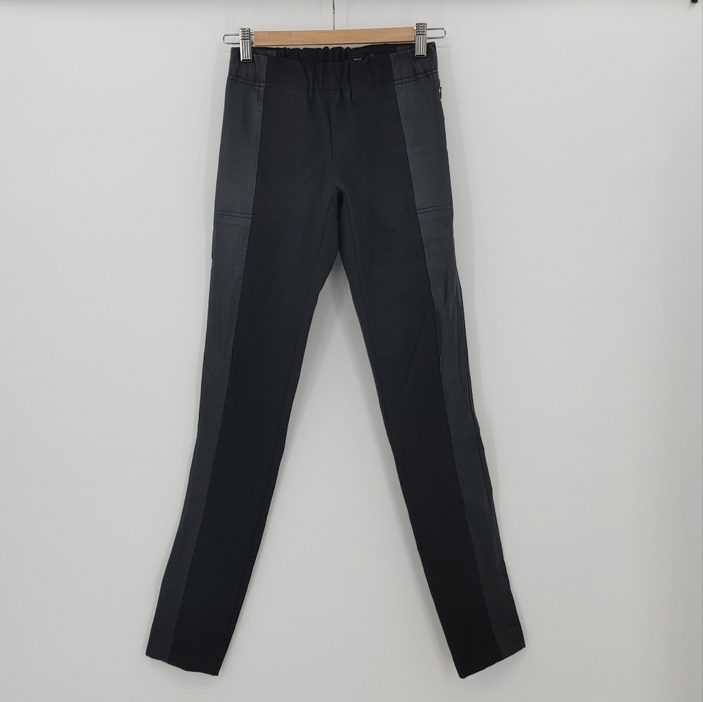 Club Monaco | faux leather blocked leggings